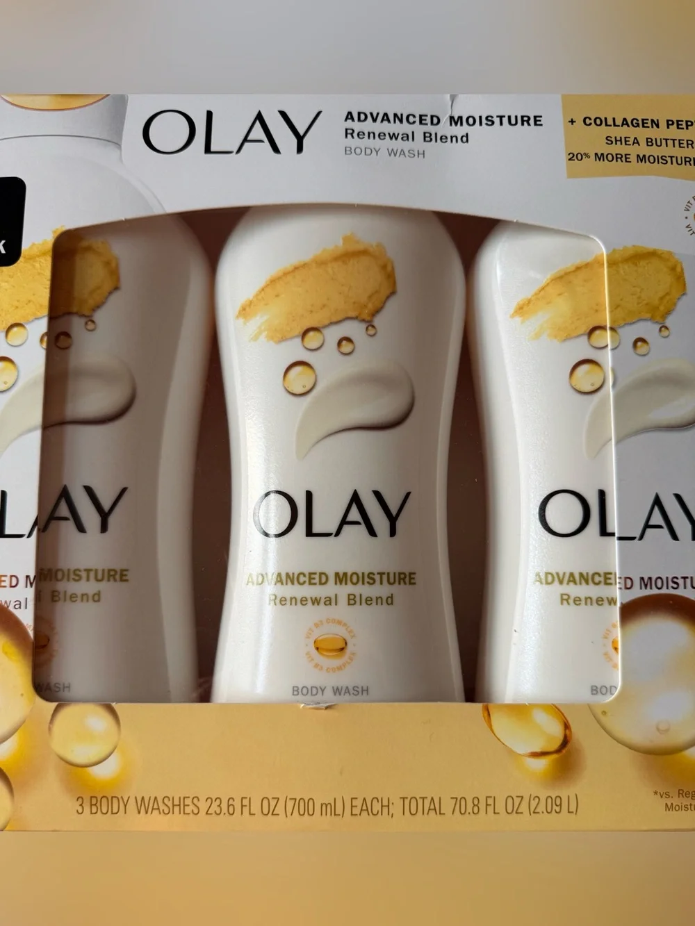 Olay Advanced Moisture Renewal Blend Body Wash 3 Pack Collagen Shea Butter New